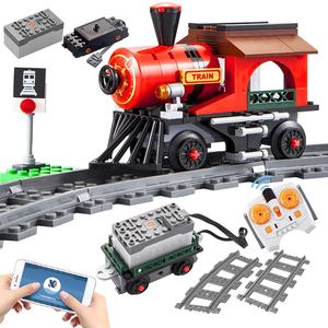 K96115 <span class=keywords><strong>2</strong></span>.4G Télécommande Électrique Téléphone APP BT Programmation DIY Assemblage RC Train Tracks 148PCS Building Blocks STEAM Kid Toy - Product Image 1