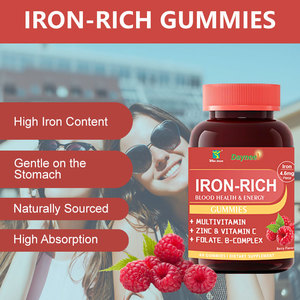 Gummies Riches en Fer avec Multivitamines, Zinc, Vitamine C, Folate, Complexe B, Saveur Baies – Favorisent la Santé Sanguine et l'Énergie – 60 Gummies – Complément Alimentaire - Product Image 3