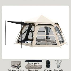 Tienda emergente de protección UV portátil <span class=keywords><strong>2</strong></span> en 1, toldo automático Hexagonal con pegamento negro <span class=keywords><strong>para</strong></span> acampar al aire libre y picnics - Product Image 3