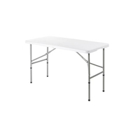 Ensemble de table et de chaises pliantes de camping en plastique rectangulaire blanc - Moderne et léger pour les événements en plein air