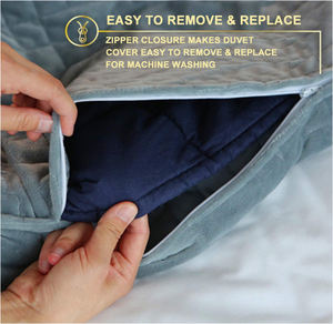 Couverture lourde Offre Spéciale pour l'autisme en gros pour le soulagement de la pression Couvertures lestées imprimées confortables en Minky Grey Housse de <span class=keywords><strong>couette</strong></span> - Product Image 4