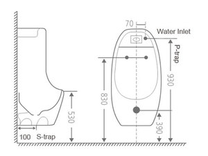 Capteur de conception de fleur d'or à haute efficacité <span class=keywords><strong>urinoir</strong></span> économie d'eau articles sanitaires en céramique styles à la mode suspendus au mur - Product Image 5
