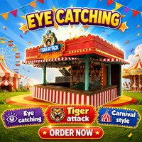 Tolefun CE Panneau de stand de jeu de compétences pour carnaval en extérieur, à 3 faces, pour remises de prix, modèle 'Smash Mouth Knock the Teeth', pour complexes hôteliers, avec luminescence