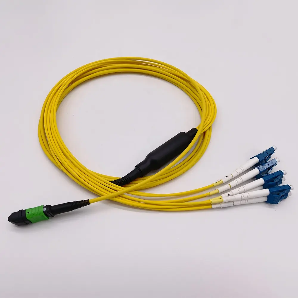 MPO à LC 8/12 Fibers OM3 50/125 Multimode MPO-8LC Fiber Optique Patch Cordon Câble Épanoui