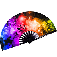 Ventilateur à main en plastique imprimé avec logo de 13 pouces Ventilateurs pliants Kung Fu & Gay Pride Style Feng Shui pour les festivals et les fêtes avec sacs