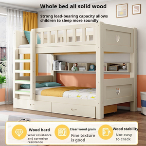 Camas Literas Modernas y Ecológicas de Madera Maciza para Niños, Muebles de Dormitorio de Tamaño Completo para Jardín de Infancia - Product Image 6