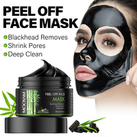 Masque Peel Off au charbon de bambou pour le visage Nettoyage en profondeur Blanchiment des points noirs Élimine les pores rétrécis Soins de la peau MOOYAM Masque Peel Off pour le visage