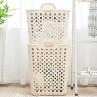 Panier de rangement multifonctionnel en plastique pour linge sale Kworld avec poignées découpées