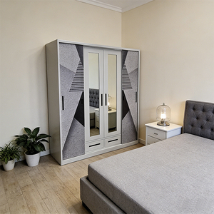<span class=keywords><strong>Armoire</strong></span> moderne en métal durable de style chinois avec portes coulissantes, étagères réglables, personnalisable pour <span class=keywords><strong>chambre</strong></span> à coucher, salon, maison - Product Image 3