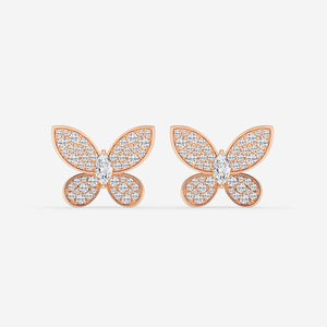 Elegantes Pendientes de Mariposa con Diamantes Cultivados en Laboratorio de 2 Quilates, Corte Marquise, con un Brillo Brillante, Joyería de Lujo Ética - Product Image 1