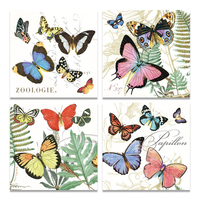 Sous-verre carré en céramique écologique à motif papillon personnalisé, résistant à la chaleur, antidérapant, imprimé UV, protection de table pour la maison et la cuisine