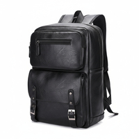 Großhandel Luxus Unisex Mode Laptop-Rucksack Wasserdicht PU-Leder Polyester-Futter Reißverschluss Anpassbare Kapazität