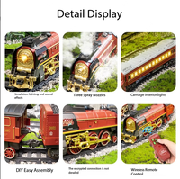 Idée cadeau de Noël : Train électrique rétro à piles avec musique classique, modèle de train simulé pour enfants, en plastique ABS