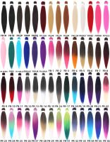 Extensions de Cheveux Tressés Pré-Étirement 26 Pouces 90 Grammes, Fibre Synthétique à Basse Température, Noir Rose Bleu Violet