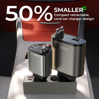 Cargador de Coche LISEN 2026 Mejorado de 84W con Carga Rápida, Adaptador USB C Retráctil para Vehículo con Cable para iPhone 17 y Samsung S25