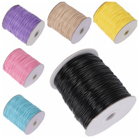 Cordon ciré rond de 3 mm en gros pour bricolage, cordon en cuir tressé à la main, ligne de cordon ciré couleurs variées pour bracelets et colliers
