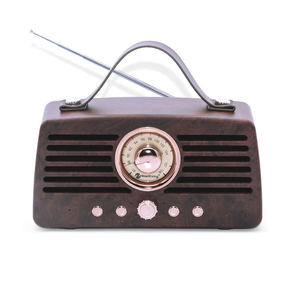 NR4013 ลำโพงไม้แบบพกพาสไตล์เรโทร วิทยุ FM พร้อมเสาอากาศ แบตเตอรี่แบบชาร์จไฟได้ อุปกรณ์เสียงไร้สาย - Product Image 2