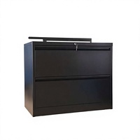 Armoire de classement latérale à 2 tiroirs, verrouillable, en métal, pour bureau, maison, école, avec rail de classement suspendu