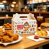 Boîte à emporter jetable personnalisée avec logo en relief pour frites, burgers, poulet et sushis – Contenant en papier pour restauration rapide