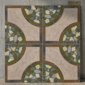 Dalles de stationnement en porcelaine antidérapantes robustes 16x16 pouces, design solide, aspect brique, pour revêtements de sol extérieurs modernes d'hôtels - Product Image 5