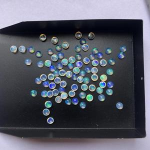 Opale d'Éthiopie naturelle blanche de 2 mm, cabochon lisse, lot en vrac, certifiée IGI, effet de couleur, vente directe fabricant - Product Image 2