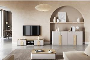 Vente en gros en usine Table basse moderne et élégante en MDF de 18 mm d'épaisseur Planches en mélamine avec deux tiroirs spacieux - Product Image 4