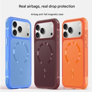 Coque de téléphone magnétique mate Fashion AG pour iPhone 18 17 16 Pro Max, compatible avec la charge sans fil, boutons IA, protection antichoc aux quatre coins - Product Image 2