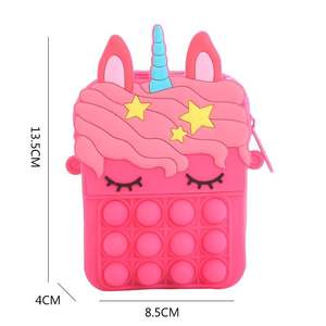 Bolso Bandolera de Silicona Impermeable con Cierre de Cremallera, Diseño de Unicornio de Dibujos Animados, Marca KL, para Estudiantes, 2025 - Product Image 5