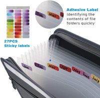 Porte-documents accordéon extensible A4 en PP à 13 pochettes avec logo personnalisé, sans acide/sans PVC, qualité archivistique pour le bureau et les enseignants