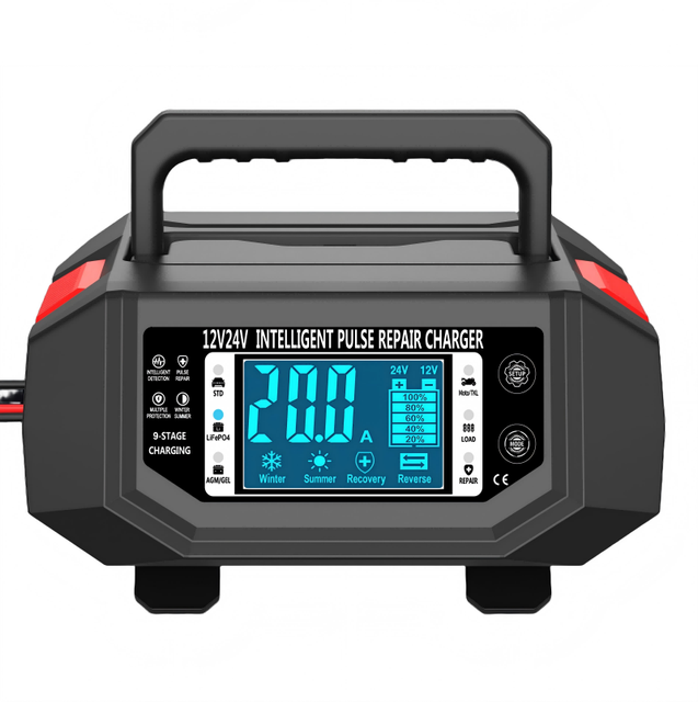 2025New Product Intelligent Recognition 12V 24V 20A Universal Lead Acid Lifepo4 Battery Charger Motorcycle Car Battery Charger