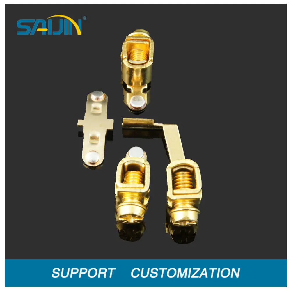 Latão soquete elétrico peças latão terminal contato parte para relés latão contato terminal carimbar parte