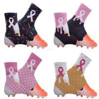 Couvre-crampons de ruban rose personnalisés purs Couvre-crampons de sport de football américain Couvre-chaussures de sensibilisation au cancer du sein Couvre-logo personnalisé