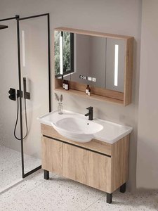Meuble personnalisé salle de bain mobile bagno in legno lavabo moderno évier d'ébéniste lavabo moderne vanité de salle de bain - Product Image 4