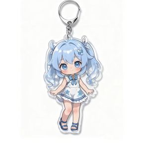 Hot Selling Custom <b>Anime</b> Keychain Eco-Friendly UV Printed Plastic <b>Keychains</b> with Stainless Steel or Alloy Metal Cartoon Style - Product Image 3