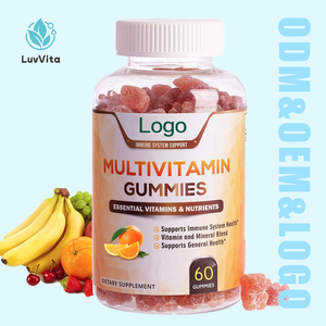 Gomitas Multivitamínicas con Vitamina C, Biotina, Zinc y Ácido Fólico para el Apoyo Inmunológico, Cabello, Piel, Uñas, Digestión y Memoria, Sabor Fresa - Product Image 1