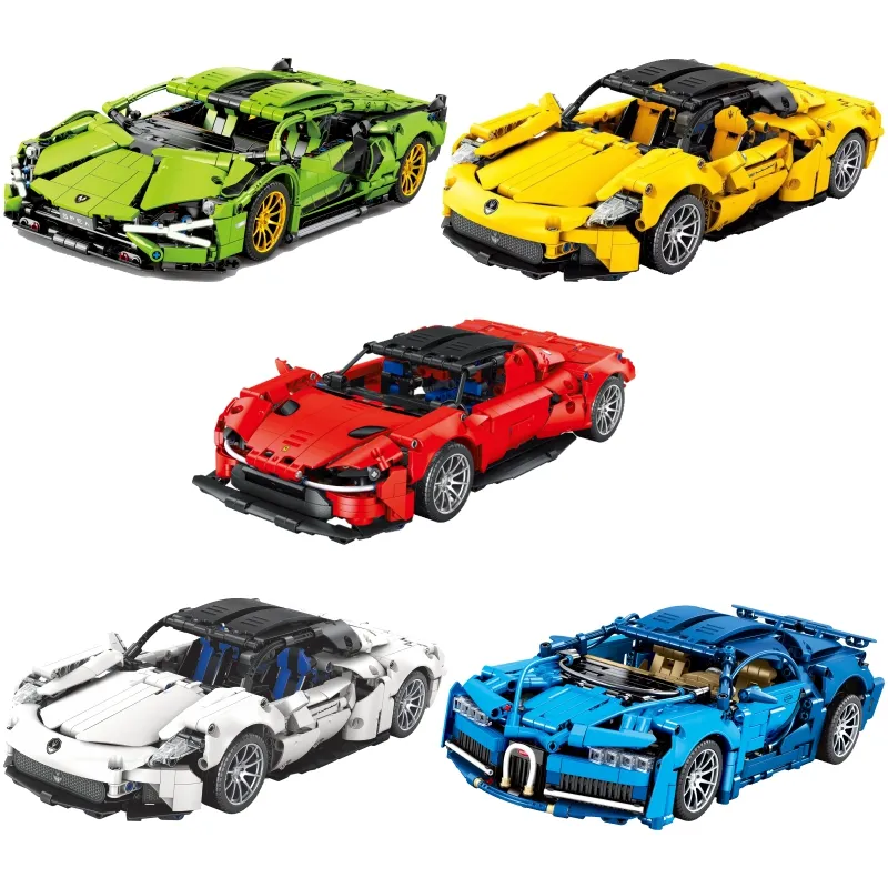 MJI 1254 pcs Carro de alta tecnologia esportivo Supercar de corrida 8600A 8604A modelo com motor remoto veículo DIY blocos de construção brinquedo