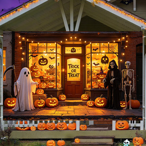 Pancarta de Halloween de poliéster con diseño de calavera espeluznante, 115x180cm, decoración para fiestas y dormitorios - Product Image 3