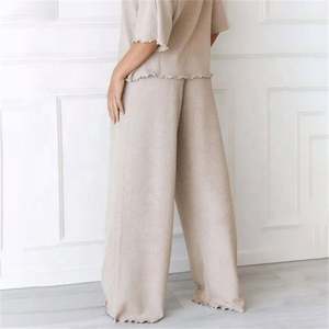 ชุดนอนเลานจ์ถักวาฟเฟิลแบบลำลองของผู้หญิงชุดนอนผ้าฝ้ายเนื้อนุ่มสำหรับฤดูใบไม้ผลิฤดูใบไม้ร่วง - Product Image 2