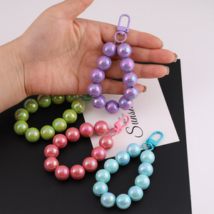 Correa de Teléfono con Cuentas de Resina Plástica Estilo Coreano, Llavero, Accesorios de Joyería DIY, Correas para Teléfono Móvil con Forma de Esfera - Product Image 3