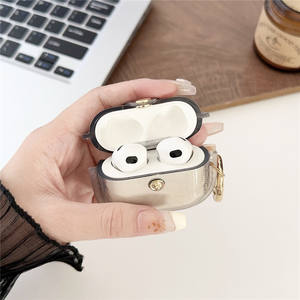 Étui magnétique transparent en TPU souple pour écouteurs pour <span class=keywords><strong>Airpods</strong></span> 1/2/3/4 Pro 2 avec <span class=keywords><strong>mousqueton</strong></span> à boucle en métal - Product Image 4