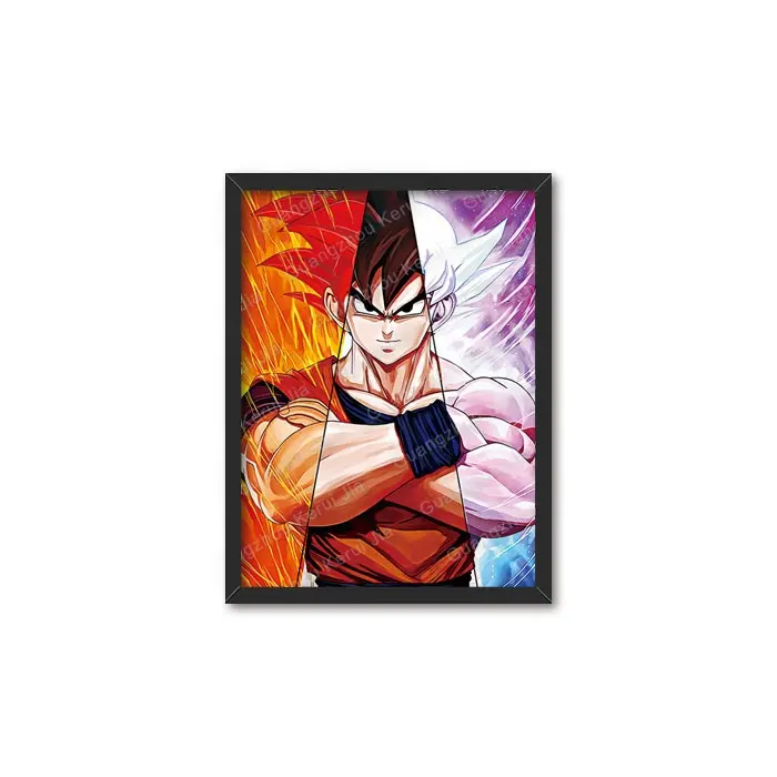 160 gaya Dragon Ball Demon Slayer satu potong laba-laba Marvel Star Attack on Titan 3D Flip lentiular Anime Poster gambar bingkai