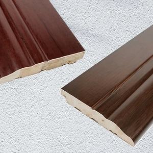 Rodapié de Madera Maciza Blanca de Estilo Tradicional con Marco <span class=keywords><strong>Lacado</strong></span>, Base de MDF y Moldura Imprimada, Ligero, Impermeable y Fácil de Instalar - Product Image 2