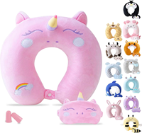 Oreiller de voyage pour enfants JYM personnalisé en mousse à mémoire de forme tissée en forme de U, lavable, masque pour les yeux, super doux, écologique, pratique