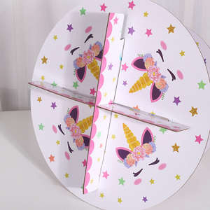3 Layer Cake Stand <strong>Unicorn</strong> Mermaid Paper Wedding Birthday Children <strong>Party</strong> <strong>Supplies</strong> Disposable Cake Stand Display Stand - Product Image 6