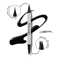 Crayon à sourcils double embout ultra-précis avec pinceau, stylo à sourcils liquide waterproof, marque privée