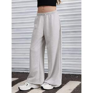 Pantalon de survêtement large pour fille, taille haute élastique, coupe ample avec poches, 100 % coton éponge respirant - Product Image 3
