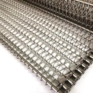 factory customized heat resistant metal stainless steel spiral wire mesh chain conveyor belt with side guard flight