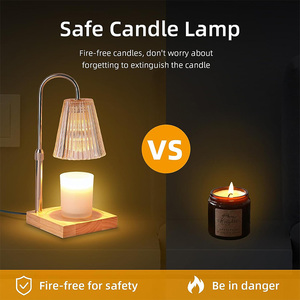 キャンドルウォーマーランプ、調光器付きヴィンテージクリスタルキャンドルワックスウォーマー、ジャーキャンドル用の高さ/熱調整可能な安全なライトウォーマー - Product Image 6