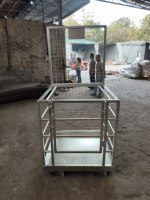 Cage de sécurité pour chariot élévateur, conteneur de stockage en treillis métallique galvanisé verrouillable pour entrepôt à grande hauteur