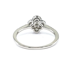 Custom Made Women's Classic 18k Solid White Gold Real Natural Diamond Flower <b>Cluster</b> Wedding Party Rings - Product Image 2